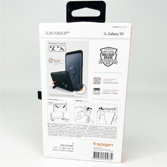 Spigen Samsung Galaxy S9 Slim Armor Black Case New in Box NWT - Picture 3 of 6
